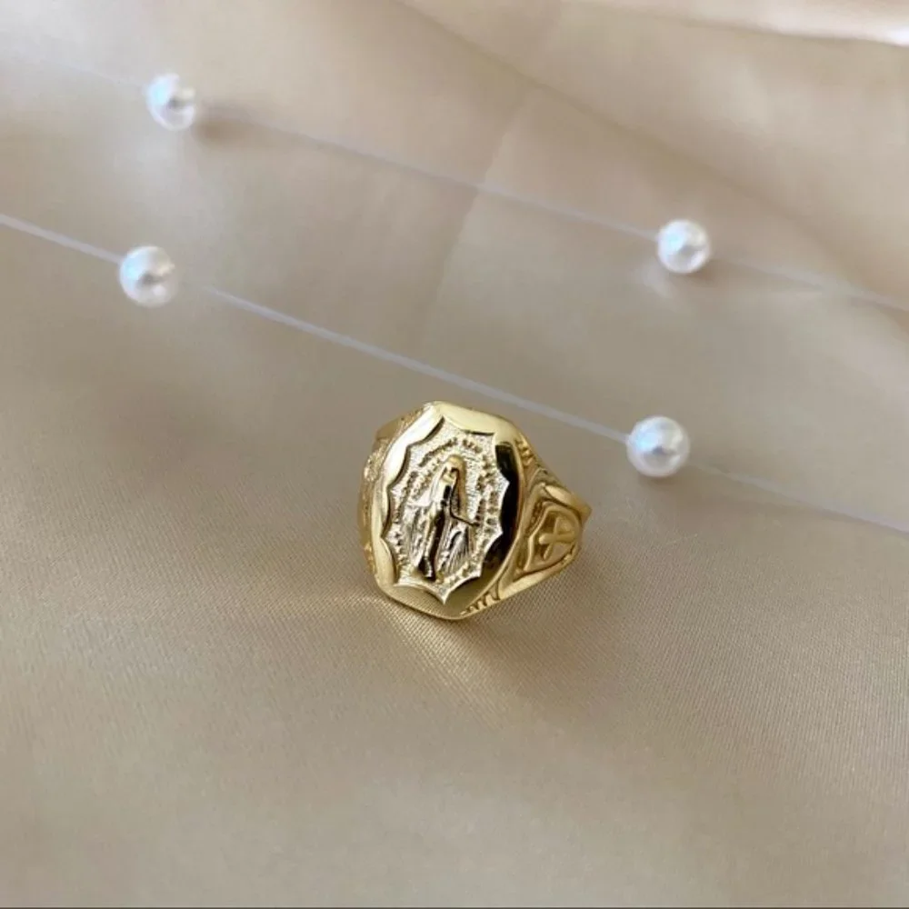 18K Gold plated Rosary Christian Catholic RING - Picture 3 of 9